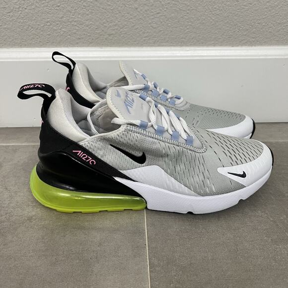 Nike Air Max 270 Women's Size 11 White Pure Platinum Volt Sneakers Shoes - Picture 1 of 7